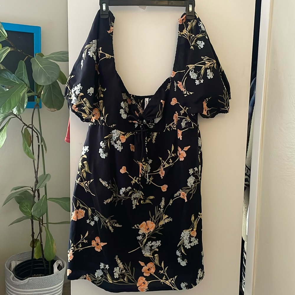 RVCA Floral Dress, Off-Shoulder XL